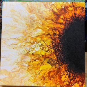 ❌sold❌ Custom acrylic Dutch pour painting size 8x8.